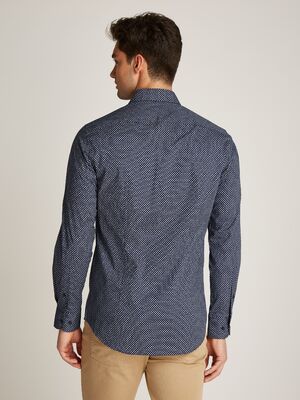 Tommy Hilfiger tummansinikuvioinen slim fit- kauluspaita