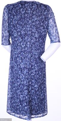 Shenina sininen kuviollinen juhlamekko