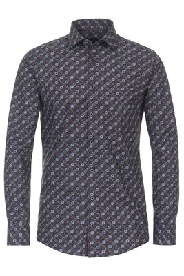 Venti sininen kuviollien kauluspaita modern fit mitoituksella