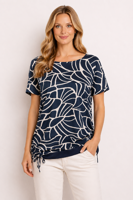 Lea H Curve trikoopaita graafisella kuosilla