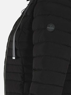 Etage musta polvimittainen toppatakki