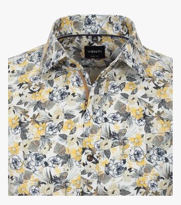 Venti keltakuvioinen slim fit kauluspaita