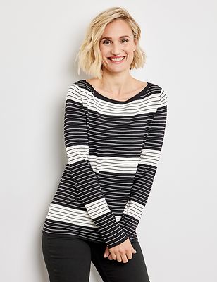 Gerry Weber mustavalkoraidallinen neulepusero