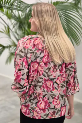 Lasessor LAV punakukkainen pusero