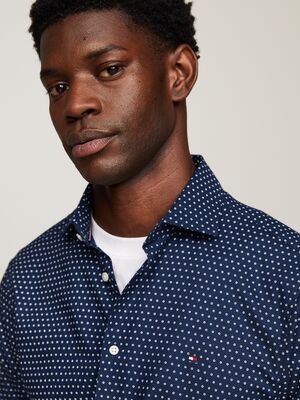 Tommy Hilfiger tummansininen pitkähihainen slim fit kauluspaita