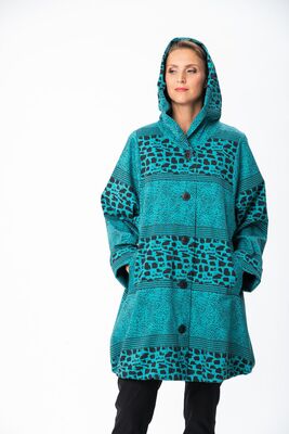 Aino turkoosi kuviollinen takki