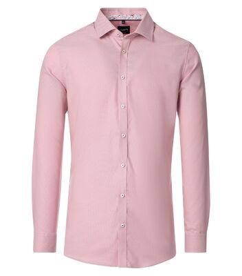 Venti roosanvärinen body fit pitkähihainen kauluspaita