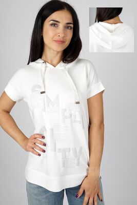 M.X.O luonnonvalkoinen hupullinen trikoopusero