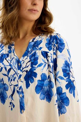 In Front sinikukkainen viskoosipusero