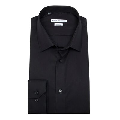 Petrifun musta Classic Fit kauluspaita C-mitoitus