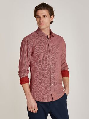 Tommy Hilfiger punakuviollinen slim fit kauluspaita