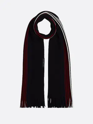 Tommy Hilfiger musta raidallinen neulehuivi