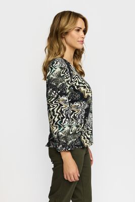 2-Biz vihreä kuviollinen trikoopusero