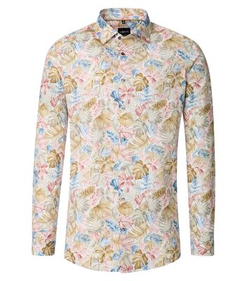 Venti modern fit kuviollinen pitkähihainen kauluspaita