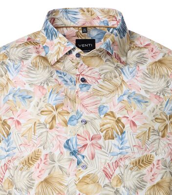 Venti modern fit kuviollinen pitkähihainen kauluspaita