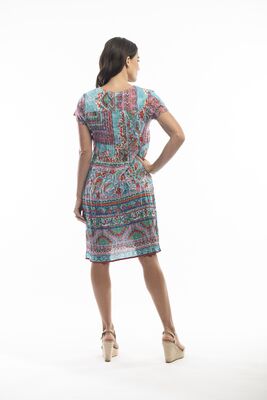 Orientique kirjava lyhythihainen kesämekko