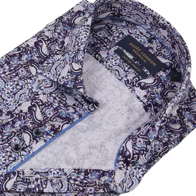 Guide London sinikuvioinen slim fit paita