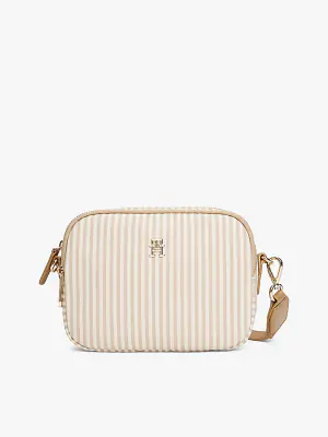Tommy Hilfiger beige raidallinen pikkulaukku