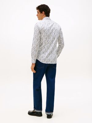 Tommy Hilfiger valkoinen kukkakuvioinen slim fit kauluspaita