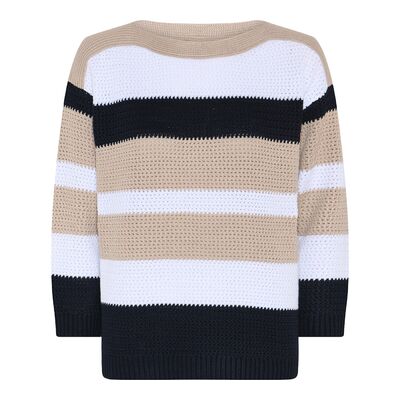 Micha raidallinen väljän mallinen neulepusero