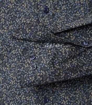 Venti vihreäkuviollinen slim fit pitkähihainen kauluspaita