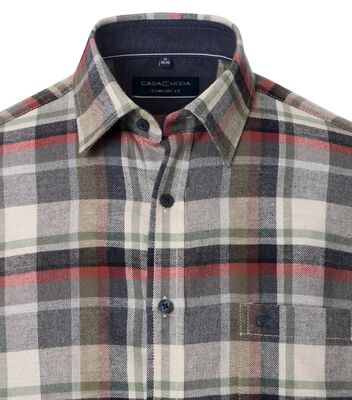 Casamoda vihreäsävyinen casual fit flanellipaita