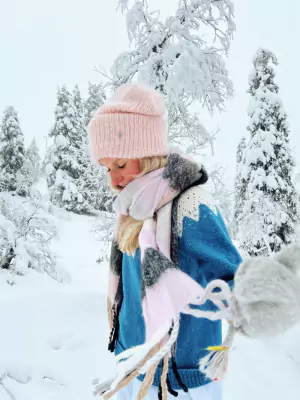 Lasessor ruutukuosinen lämmin kaulahuivi