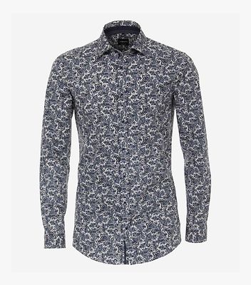 Venti sinivalkoinen body fit paita