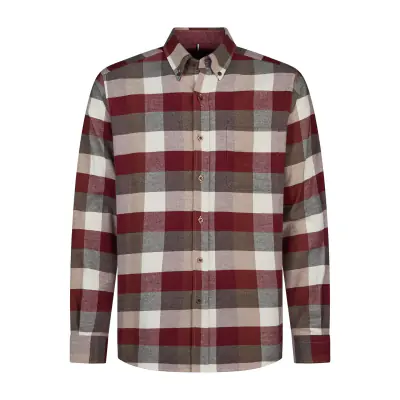 Daniel Hechter viininpunaruudullinen regular fit flanellipaita