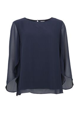 STI tummansininen sifonki pusero