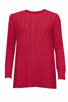 STI tummanpunainen puuvilla neulepusero