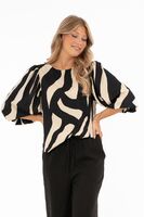Capri Collection beigensävyinen seeprakuvioinen pusero