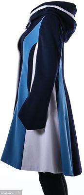 Eric Fendin polvimittainen villakangastakki suurella näyttävällä hupulla