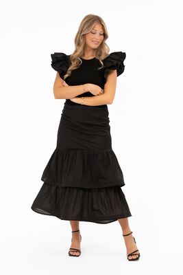 Capri Collection musta näyttävä frillahame