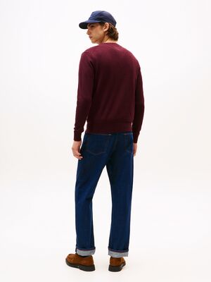 Tommy Hilfiger viinipunainen puuvillaneule