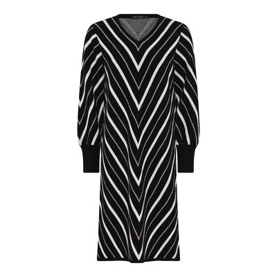 Micha musta vinoraidallinen neulemekko