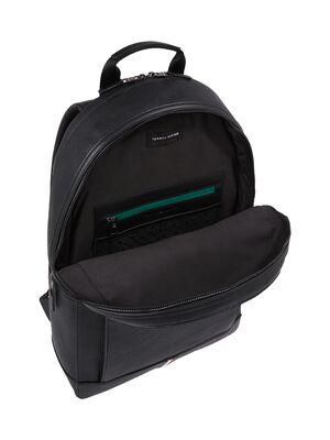 Tommy Hilfiger musta nahkajäljitelmä reppu