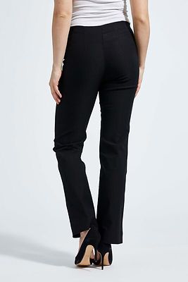 Laurien Straight mustat housut korkealla kuminauha vyötäröllä