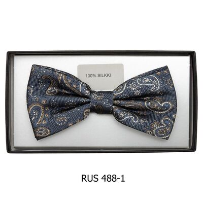 Matex sininen paisley-kuosillinen rusetti