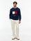 Tommy Hilfiger tummansininen lippulogollinen puuvillaneule