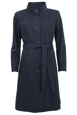 STI tummansininen klassinen takki pystykauluksella